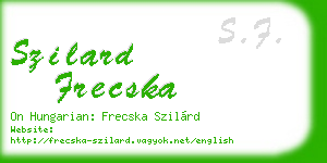 szilard frecska business card